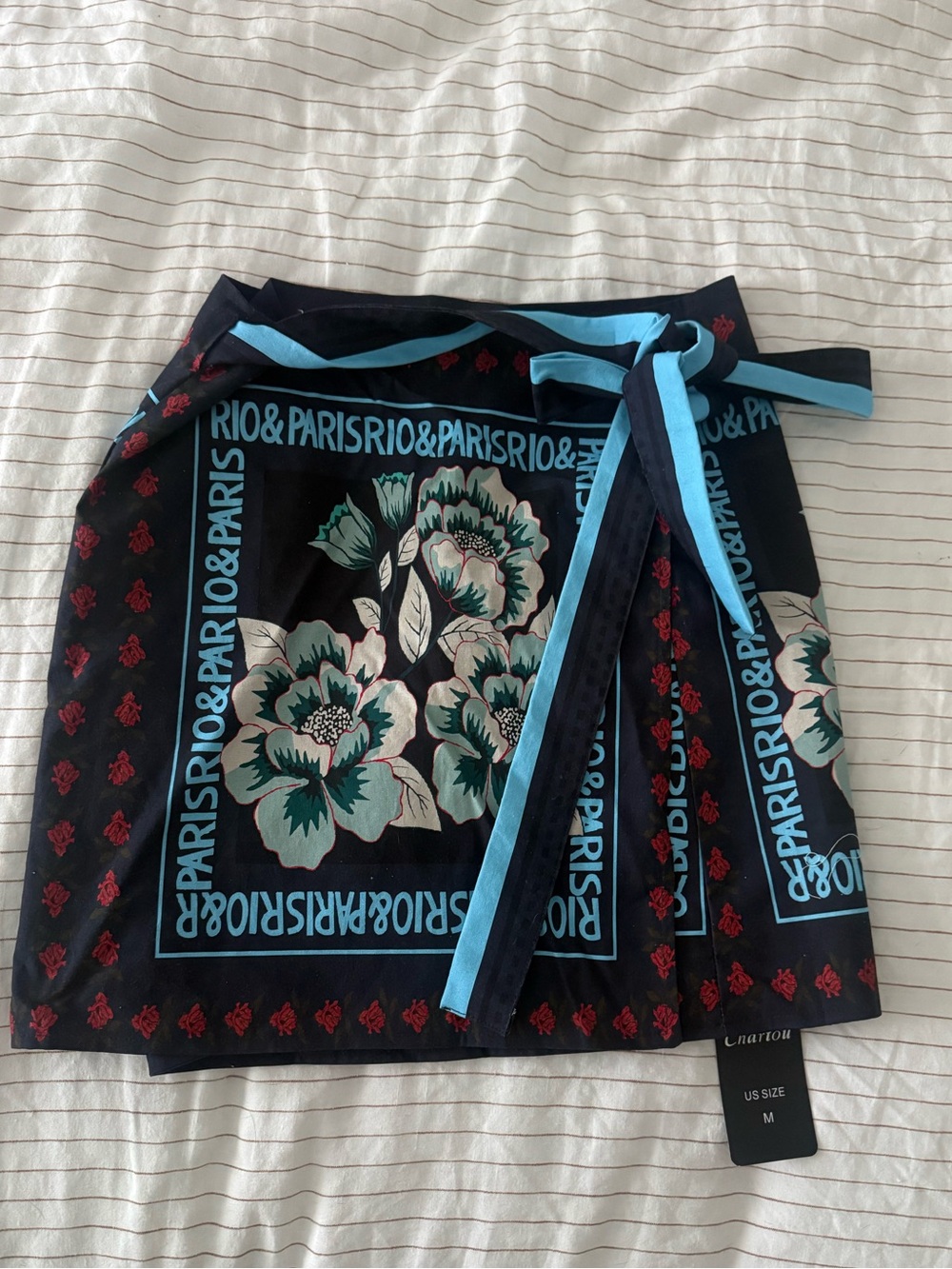 New, patterned wrap skirt